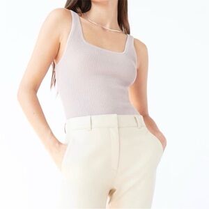 Aritzia Babaton Sculpt Knit Square Neck Tank in Light Purple